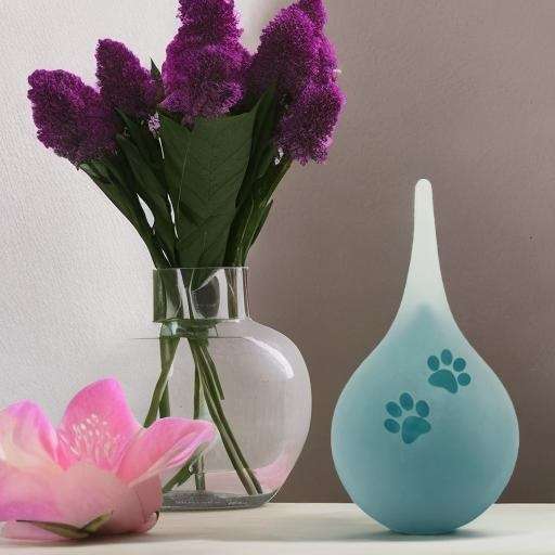 Glazen urn - Memorie druppel turquoise medium - 0,28 Liter - Afbeelding 3